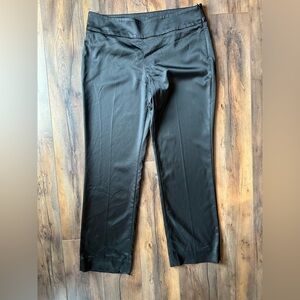 White House Black Market Black Satin Dress Pants Legacy 10R
